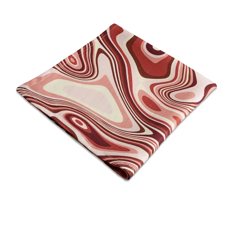 GWP - Linen Sateen Waves Napkins - Pink (Set of 4) made by L'Objet