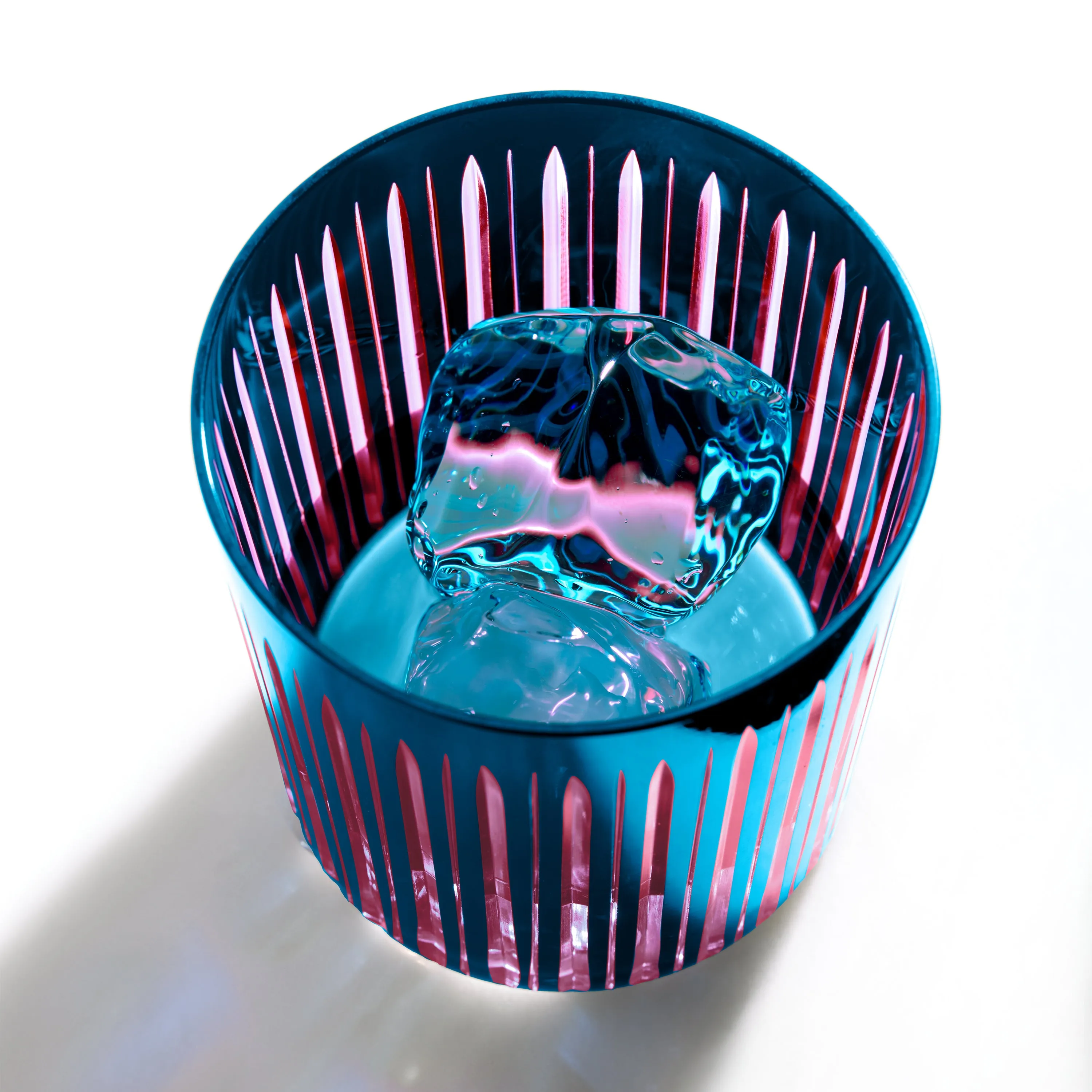 Prism Double Old Fashioned Glasses - Blue (Set of 4) sold by L'Objet product image thumbnail 3