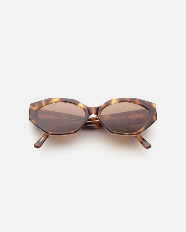 Lu Goldie Eliana Sunglasses - Tortoise sold by l*space
