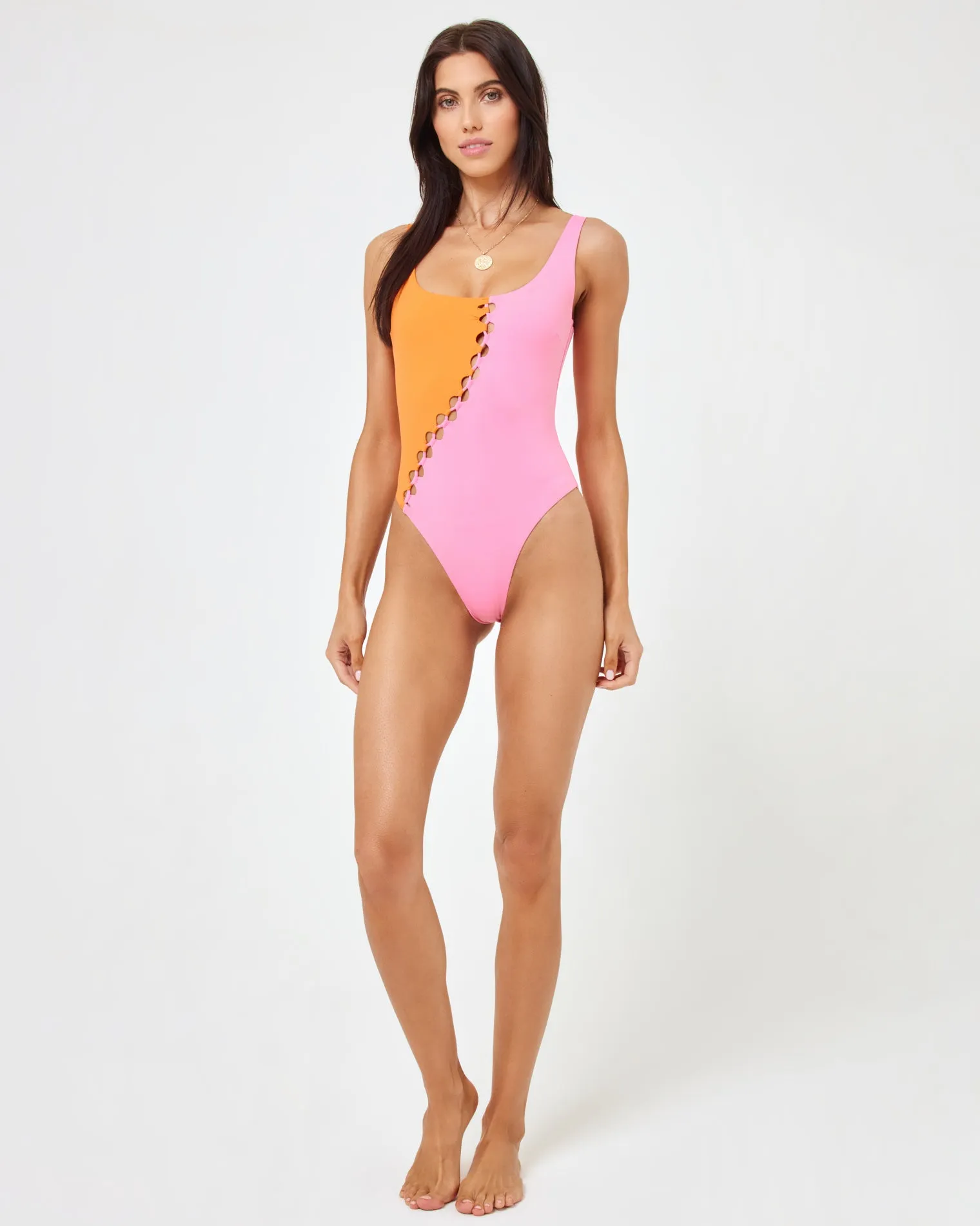 Solstice One Piece Swimsuit - Tangerine-Guava sold by l*space product image thumbnail 3