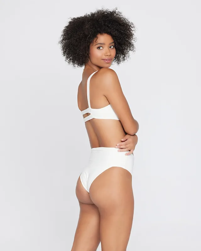 Eco Chic Repreve® Desi Bikini Bottom - Cream sold by l*space