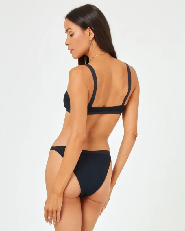 Ribbed Winona Bikini Bottom - Black sold by l*space