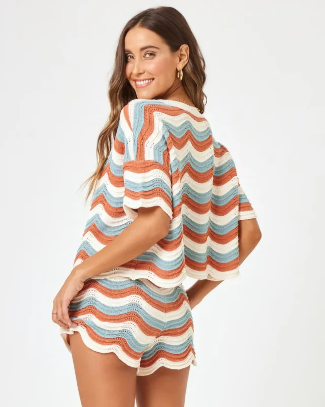 Make Waves Knit Short - Del Mar Stripe sold by l*space