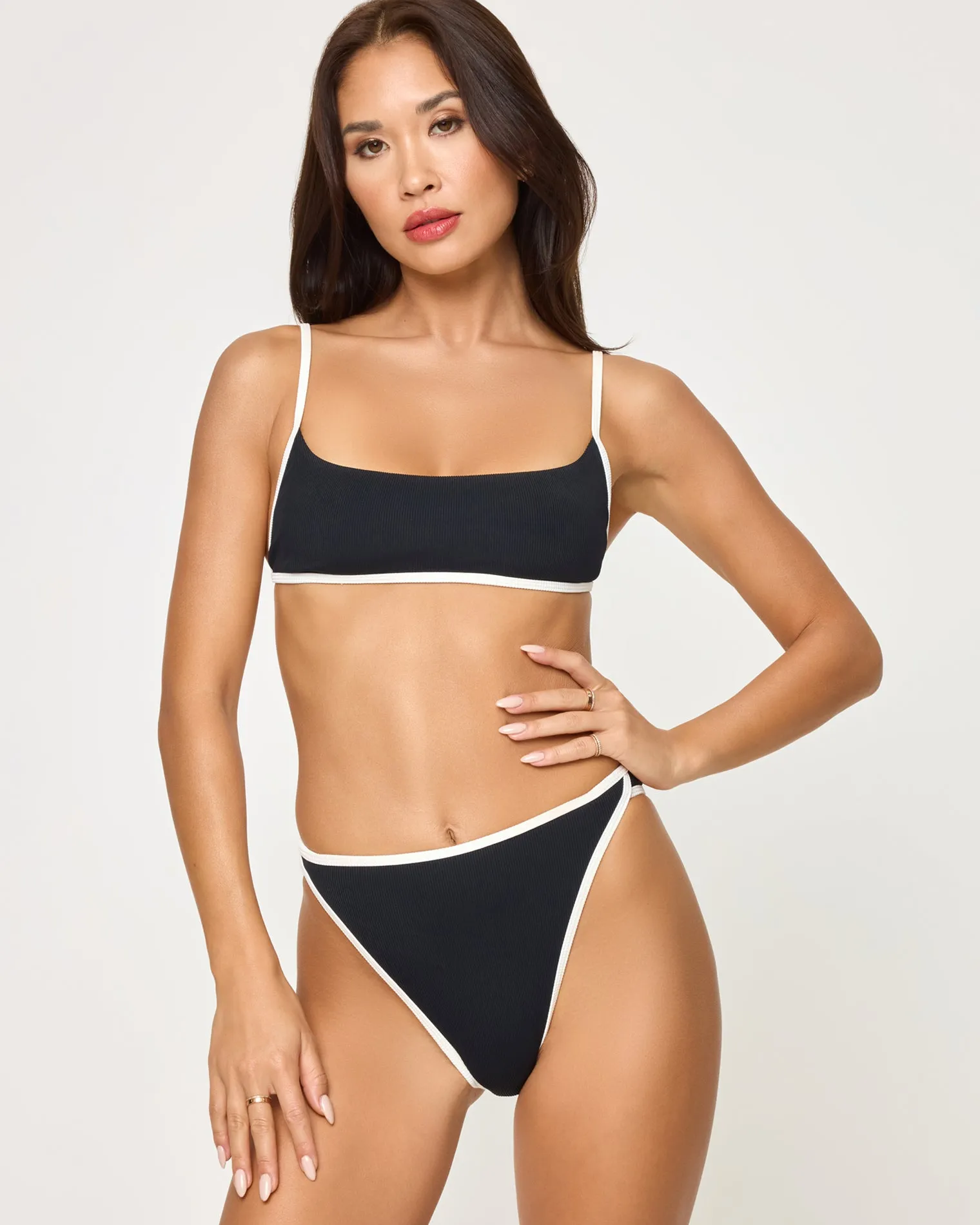 Kourt Bikini Bottom - Black-Cream sold by l*space product image thumbnail 4