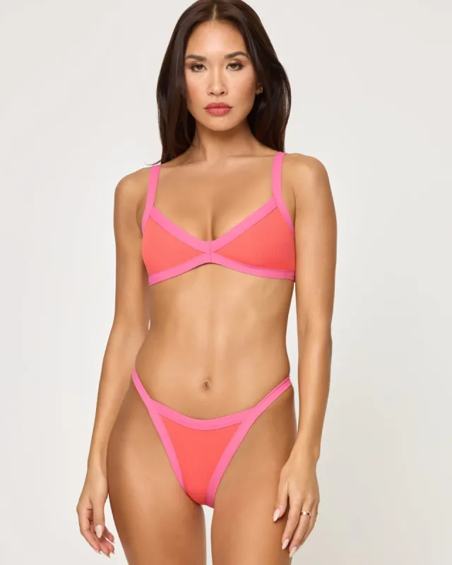 Taylor Bikini Top - Grapefruit-Bubblegum Pink made by l*space