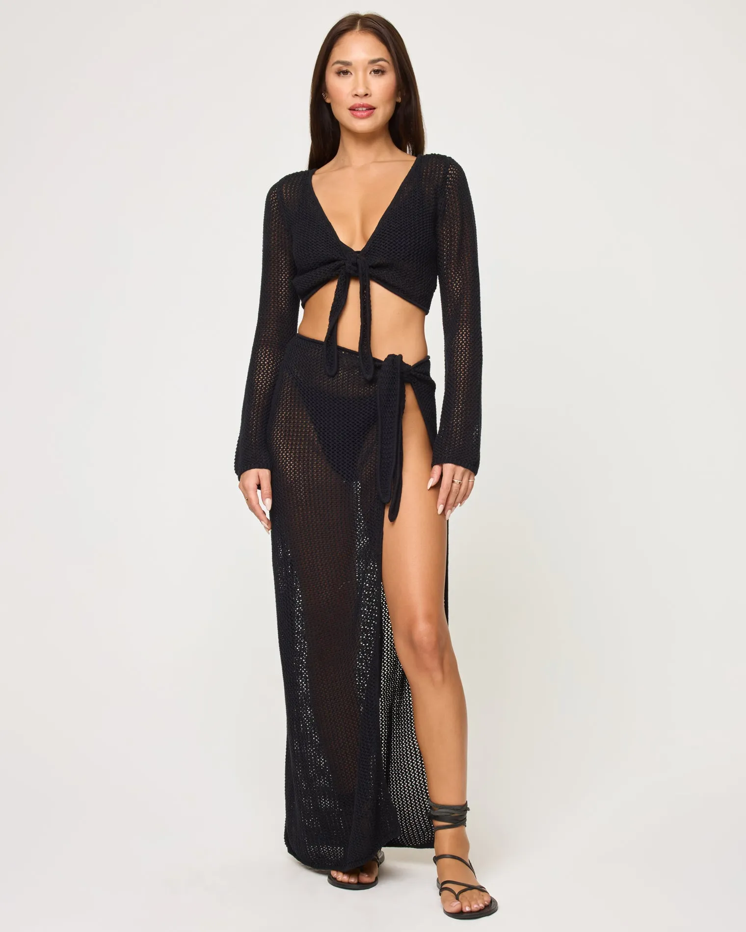 Soliel Sarong Skirt - Black sold by l*space