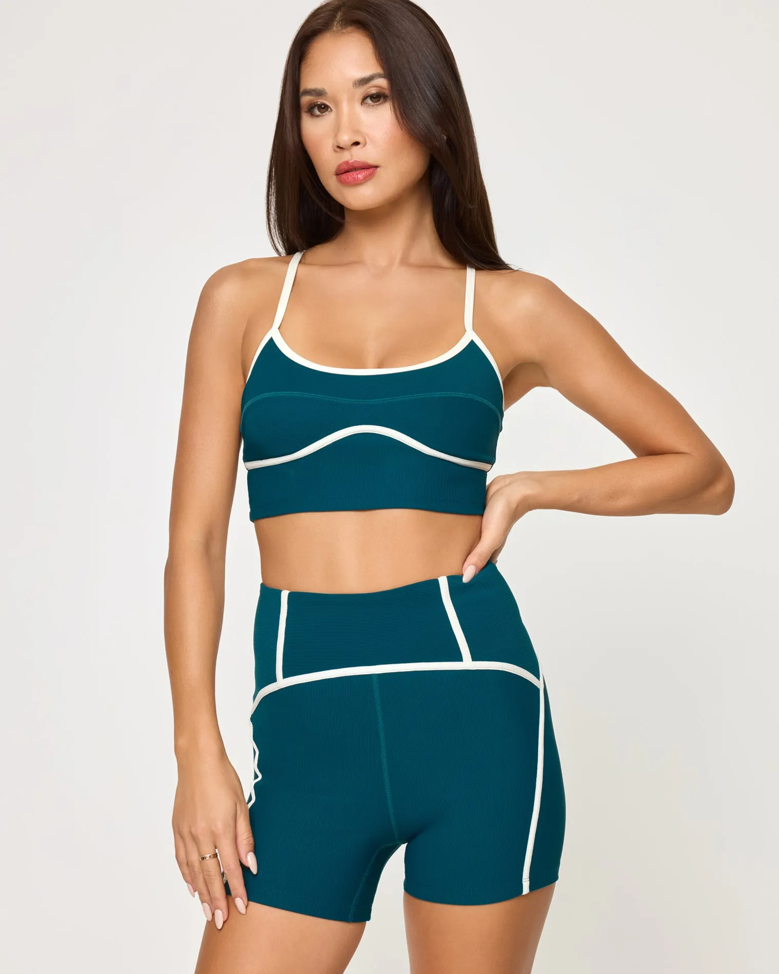 Revel Top - Deep Teal-Cream sold by l*space product image thumbnail 2