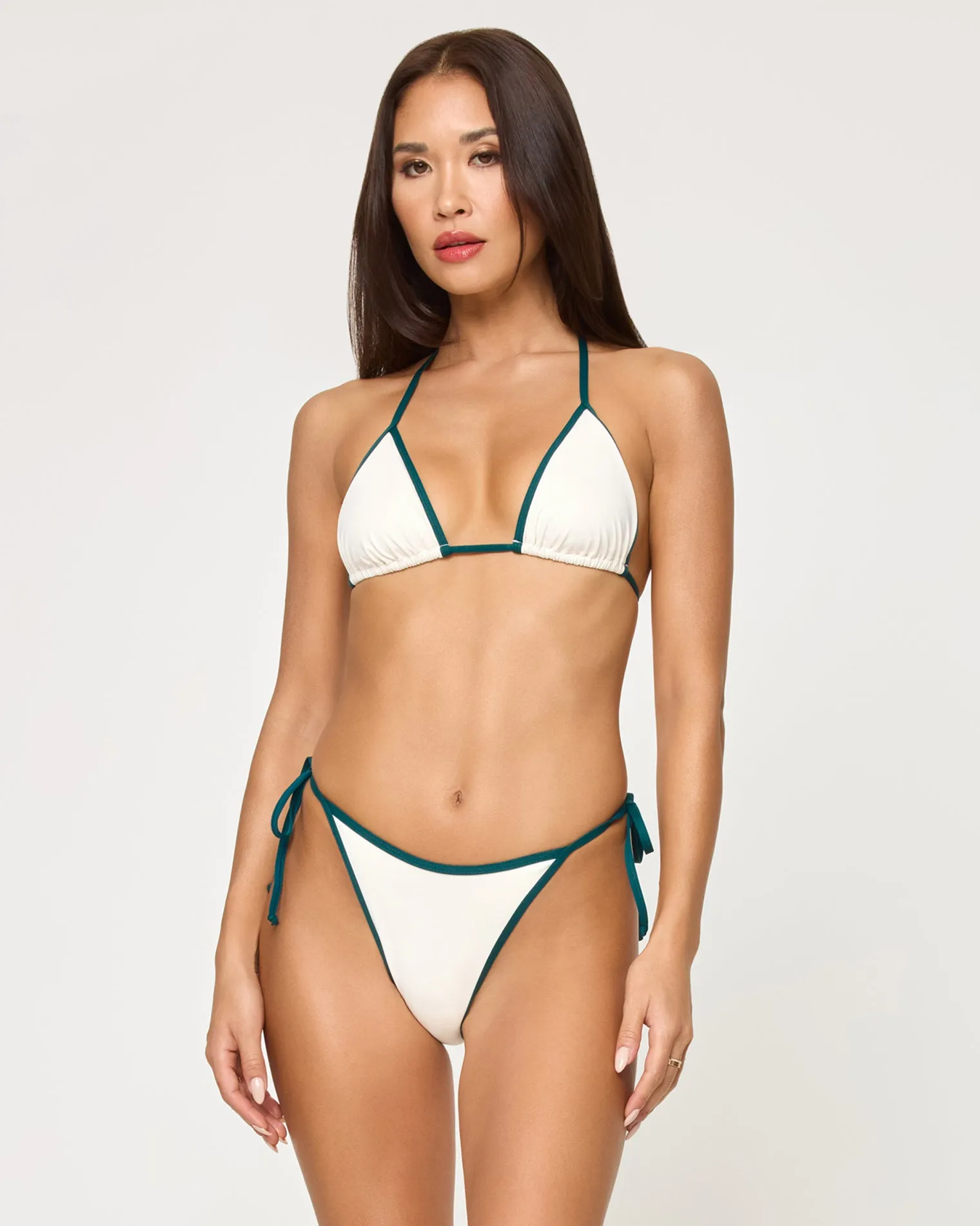 Aspen Bikini Top - Cream-Deep Teal sold by l*space