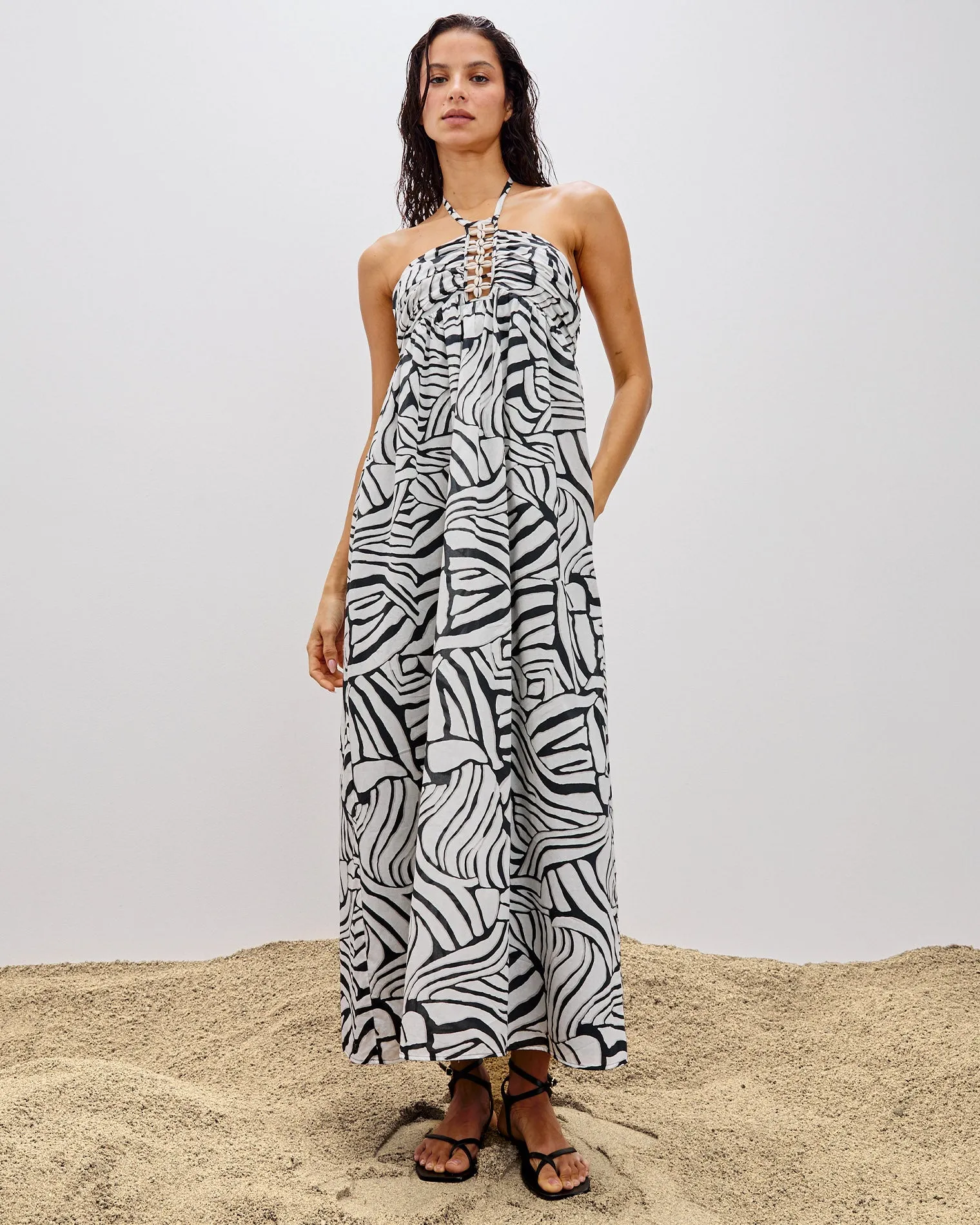 Palazzo Dress - Playa Blanca sold by l*space