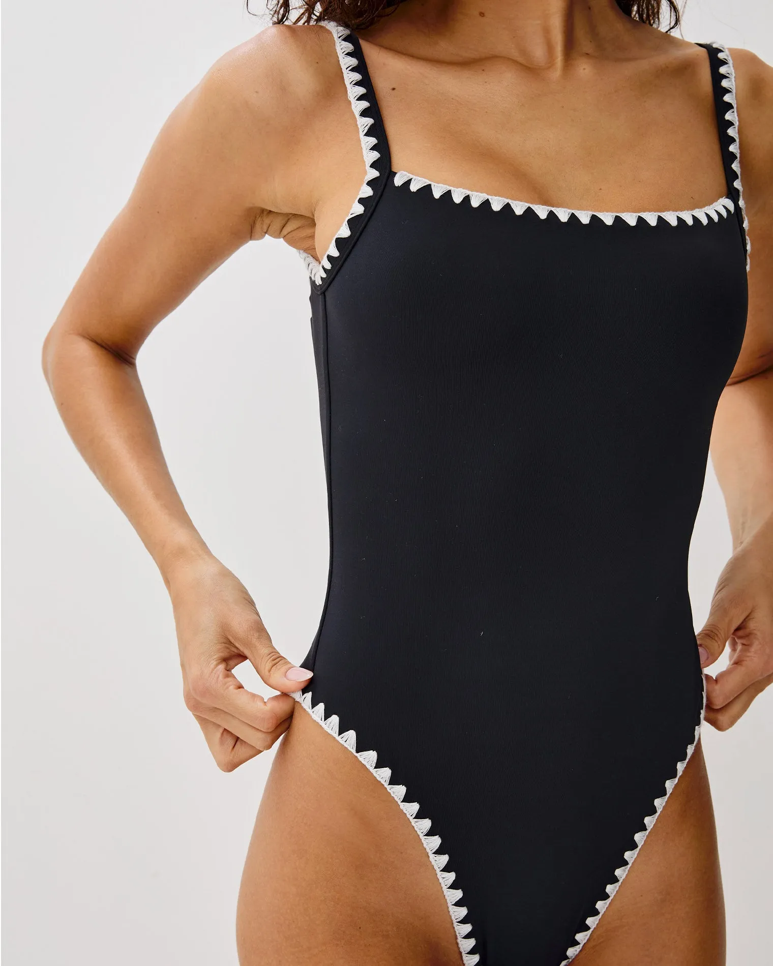 Nadia One Piece Swimsuit - Black-Cream sold by l*space product image thumbnail 5