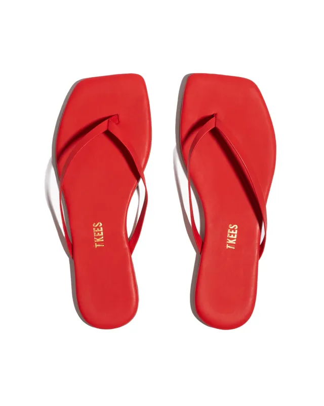 TKEES Square Toe Lily Sandals - Red sold by l*space