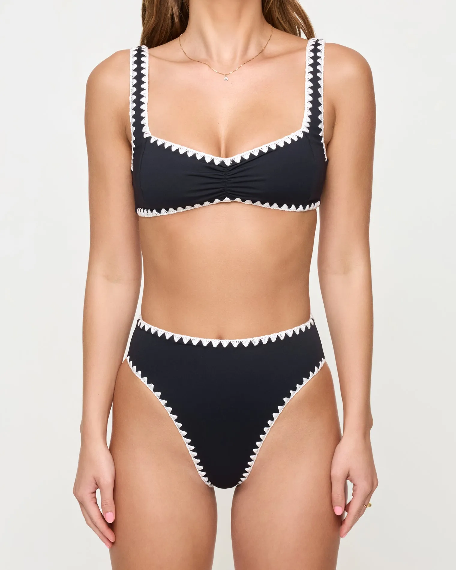Savannah Bikini Bottom - Black-Cream sold by l*space product image thumbnail 3