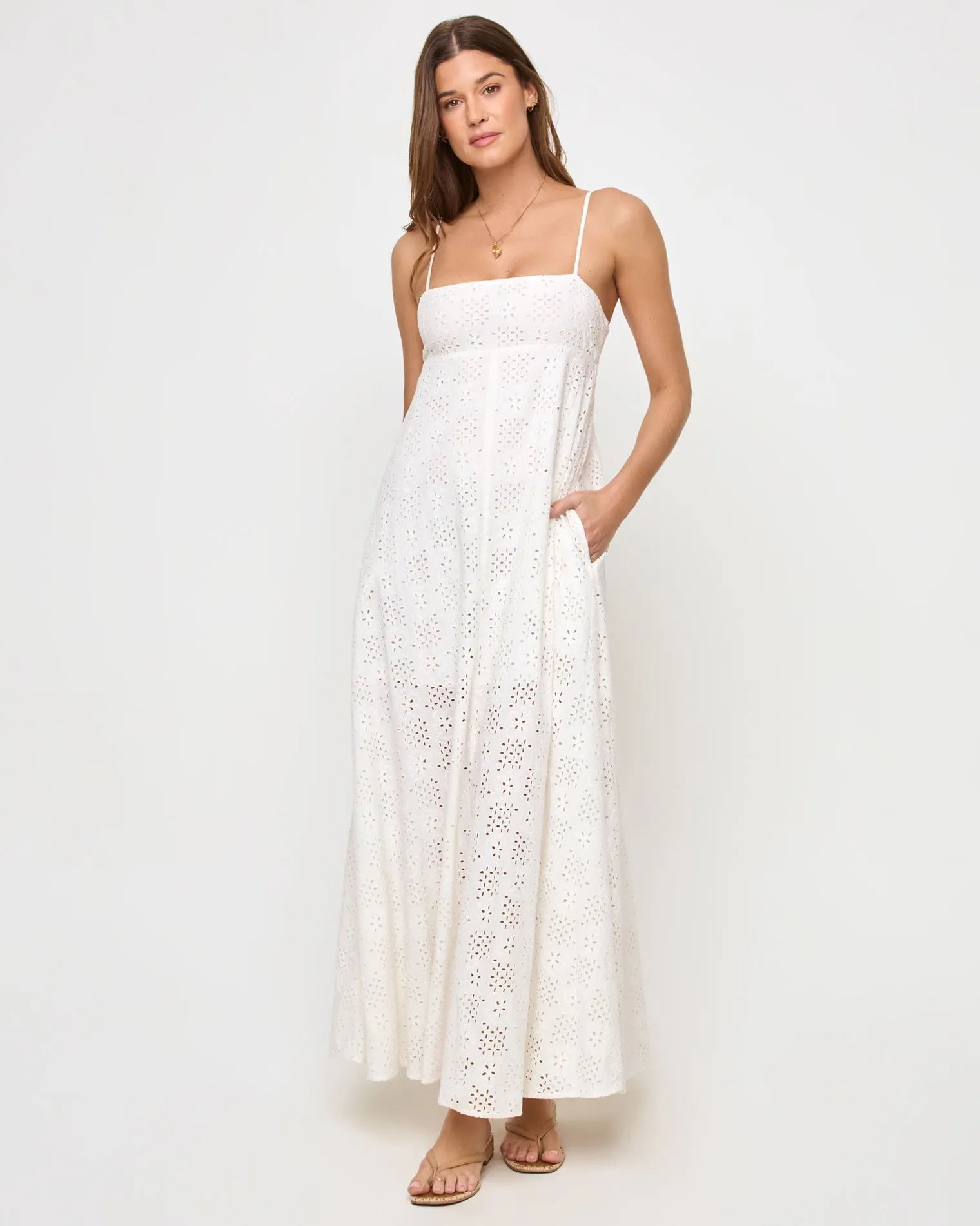 Raveena Dress - Eyelet Cream sold by l*space