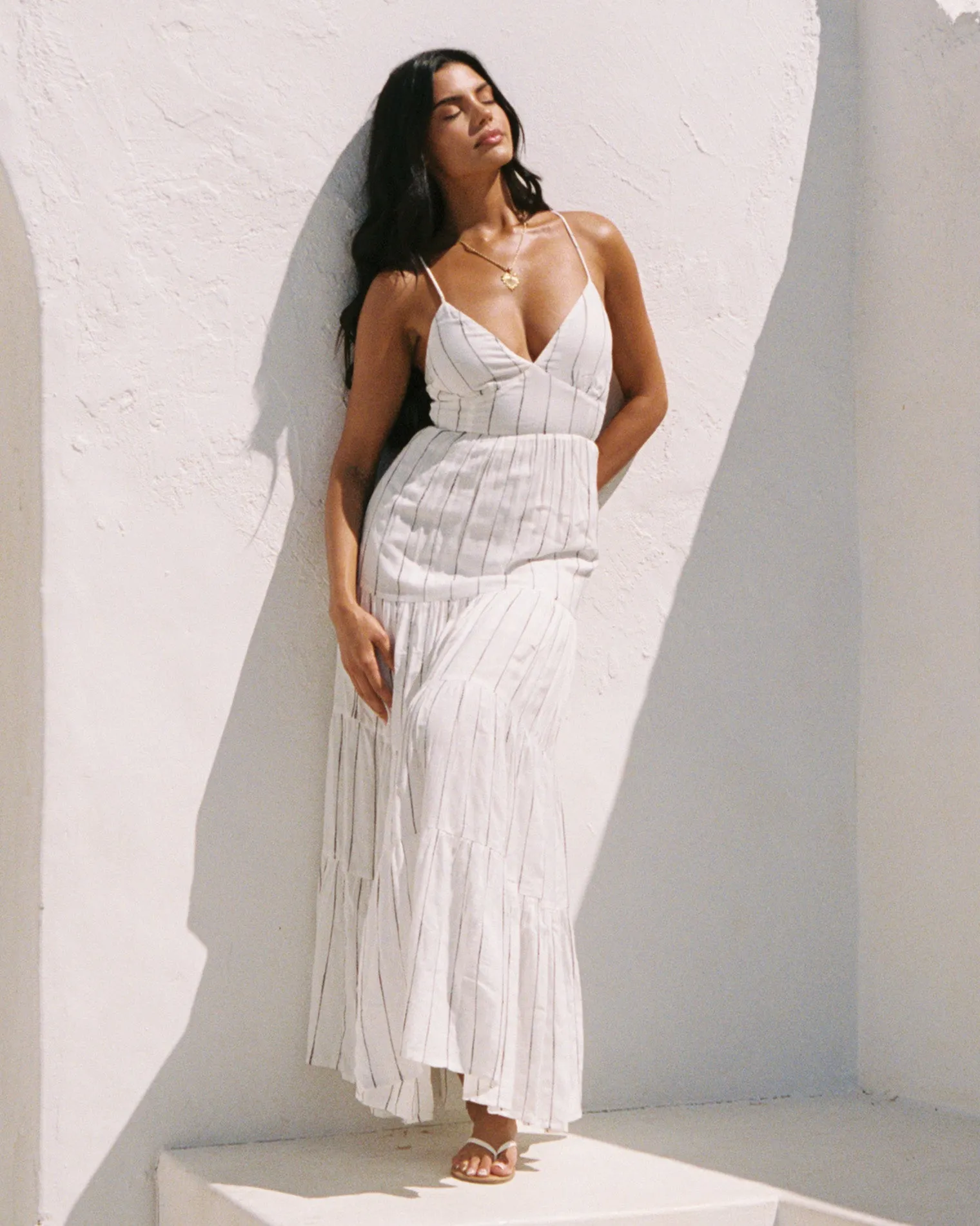 Laina Dress - Fine Line Stripe sold by l*space