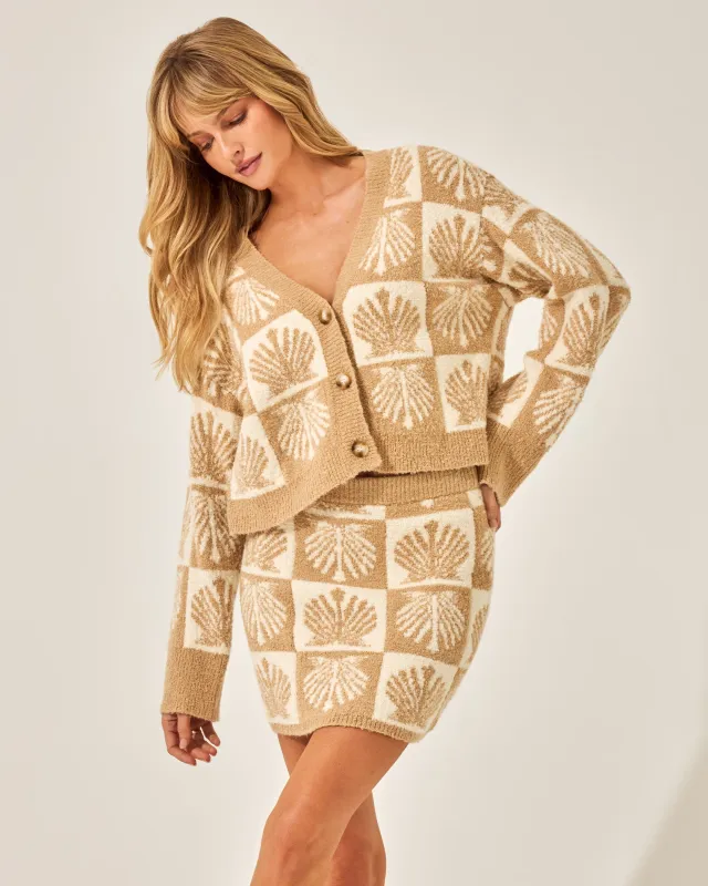 Shell Be There Cardigan - Seashell Jacquard sold by l*space