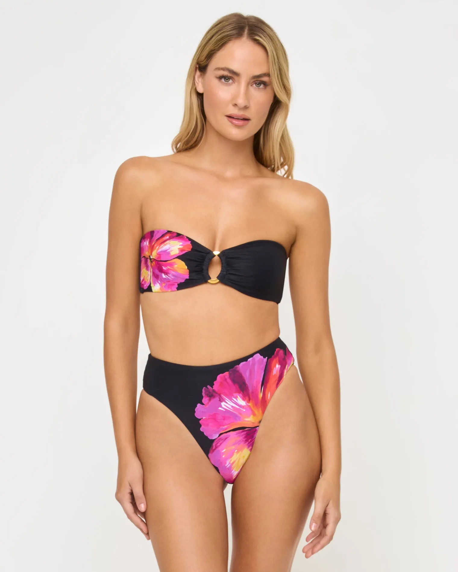 Savannah Bikini Bottom - After Midnight Hibiscus sold by l*space