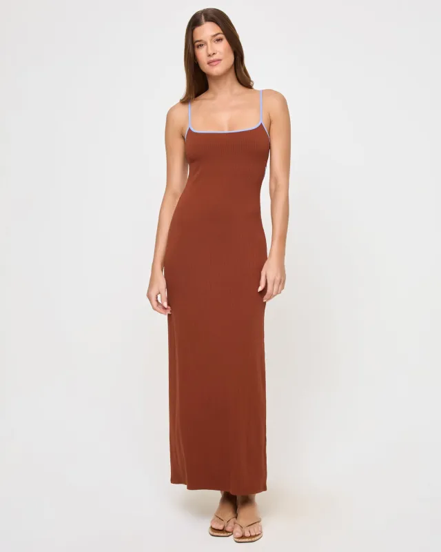 Jordana Dress - Tobacco Peri Blue sold by l*space