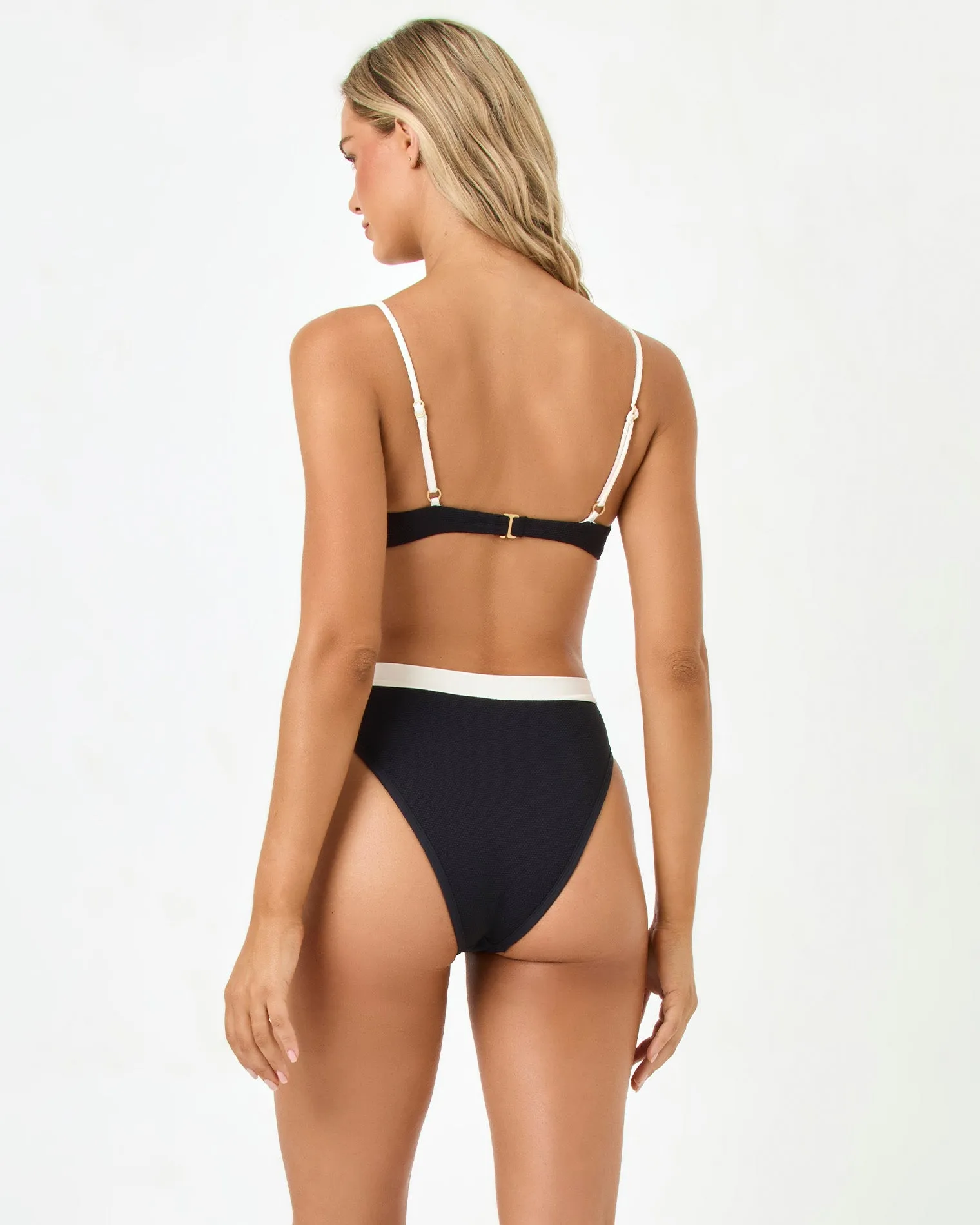 Frenchi Bikini Bottom - Black-Cream sold by l*space product image thumbnail 2