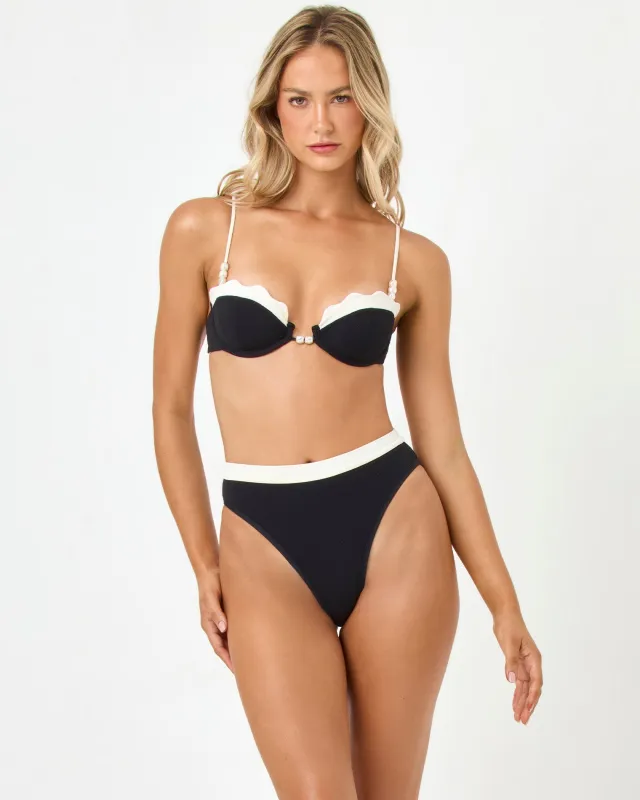 Frenchi Bikini Bottom - Black-Cream sold by l*space