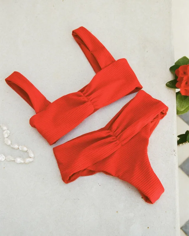 Bardot Bikini Bottom - Flame sold by l*space
