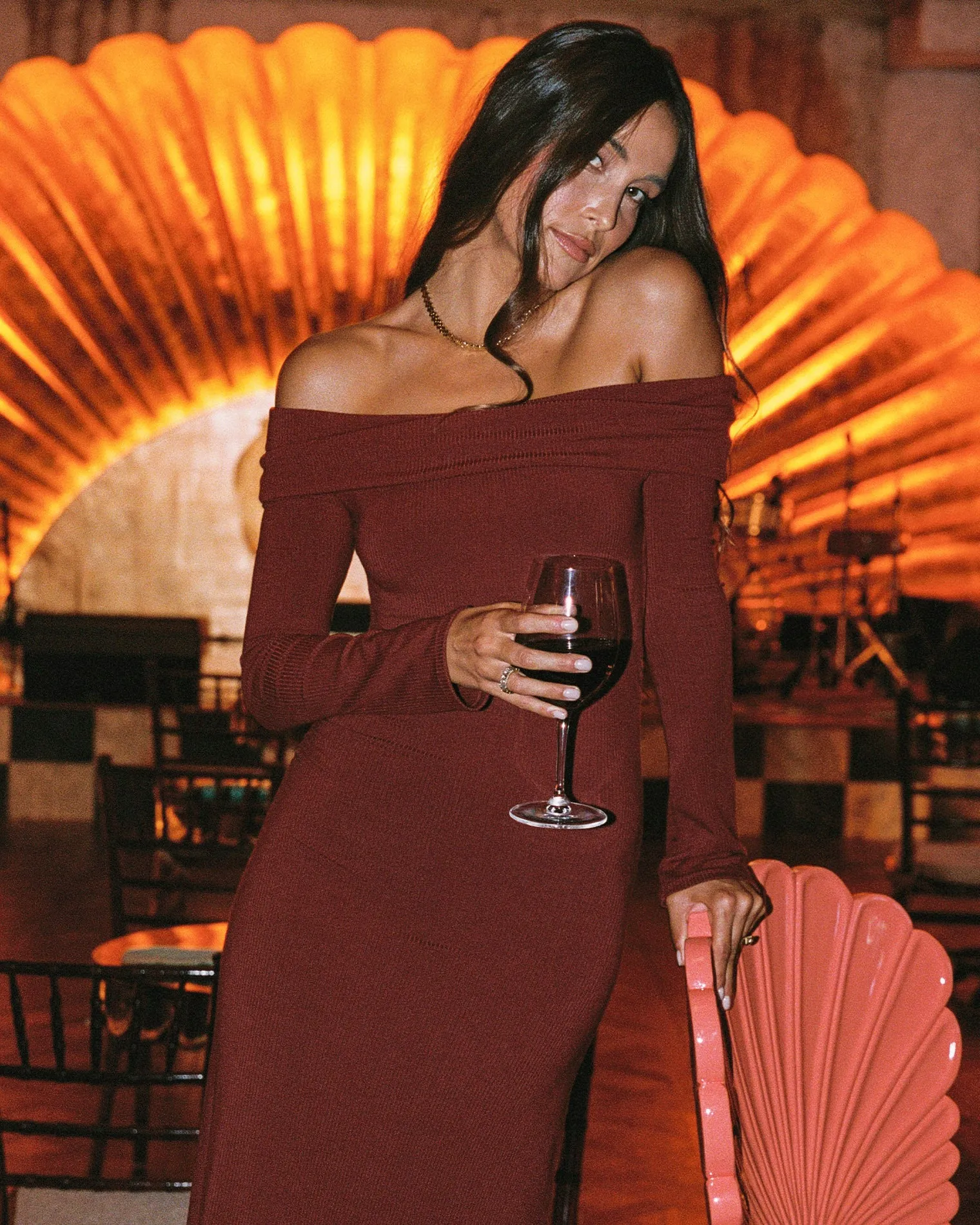 Carrie Dress - Sangria sold by l*space