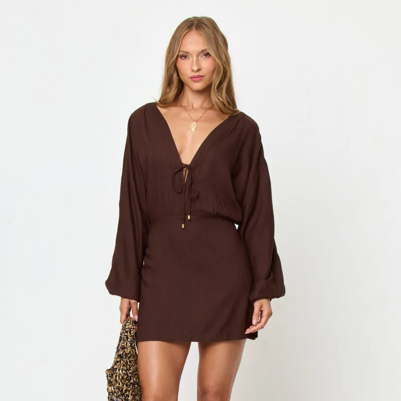 Deia Mini Dress - Espresso sold by l*space