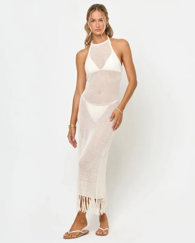 Caught By Sea Cover-Up - Cream made by l*space