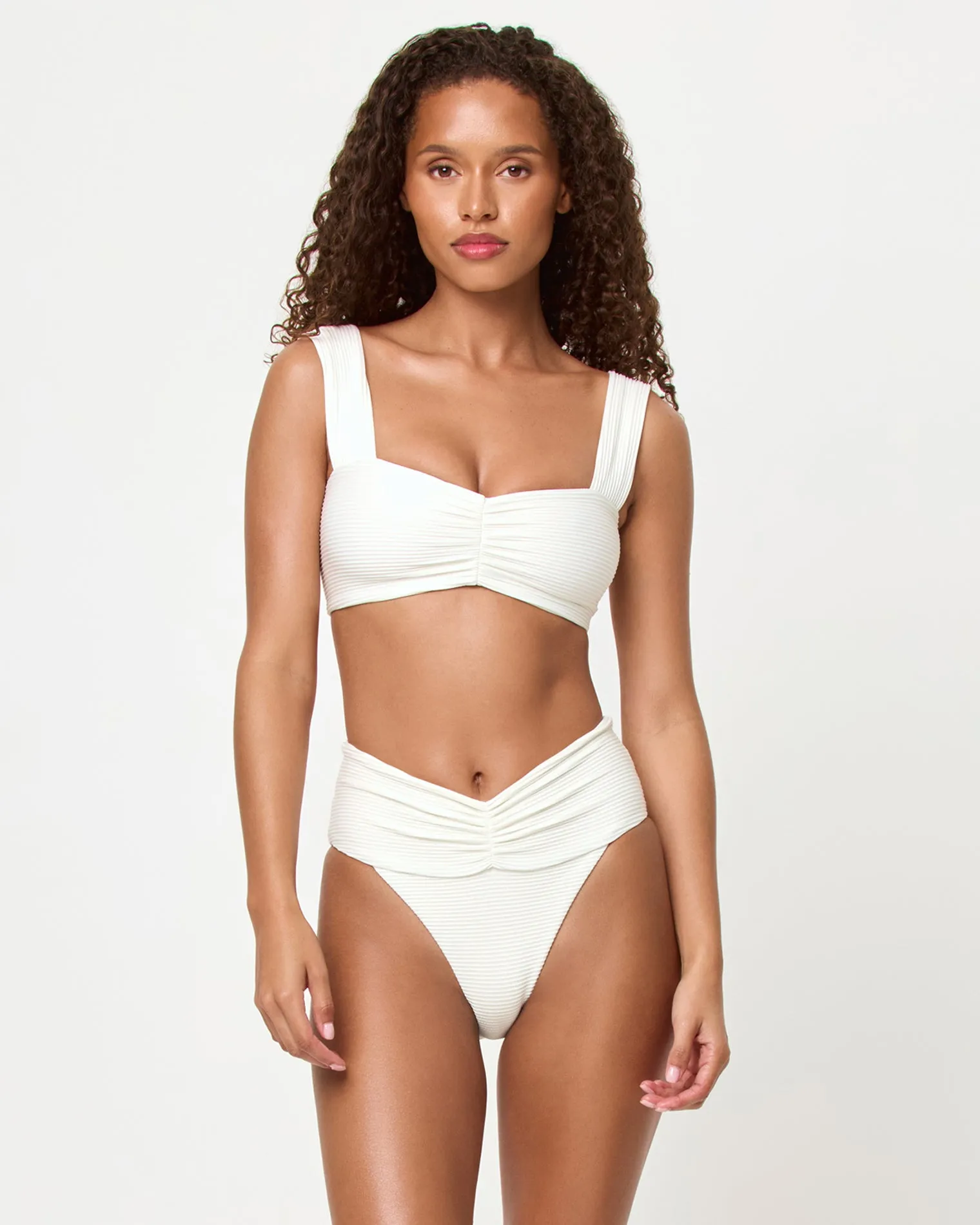 Marlee Bikini Top - Ribbed Cream sold by l*space
