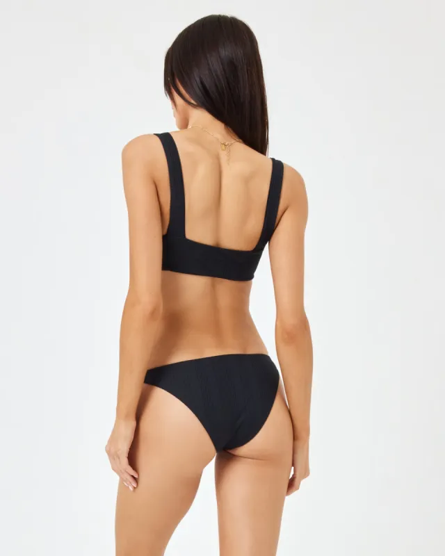 Pointelle Rib Camacho Bikini Bottom - Black sold by l*space