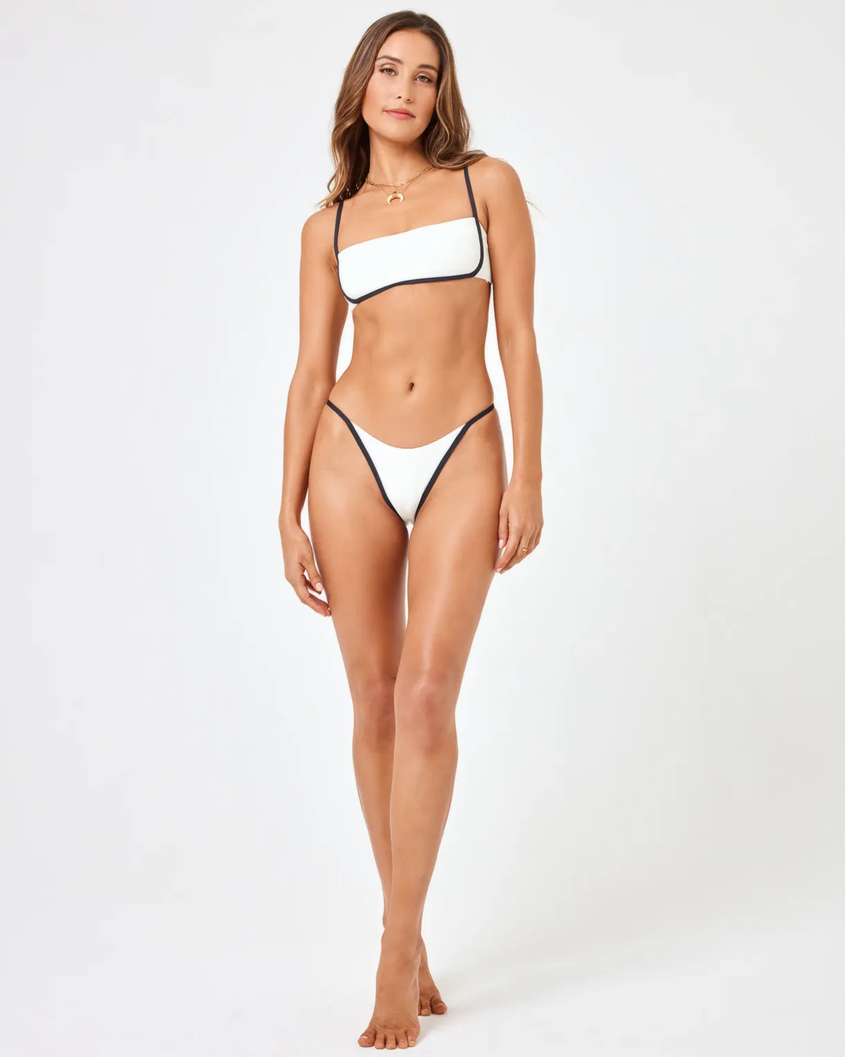Ribbed Jay Bikini Bottom - Cream Black sold by l*space product image thumbnail 4