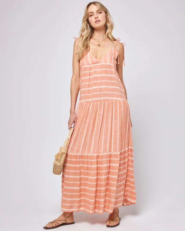 Ava Dress - Poolside Stripe Clay sold by l*space