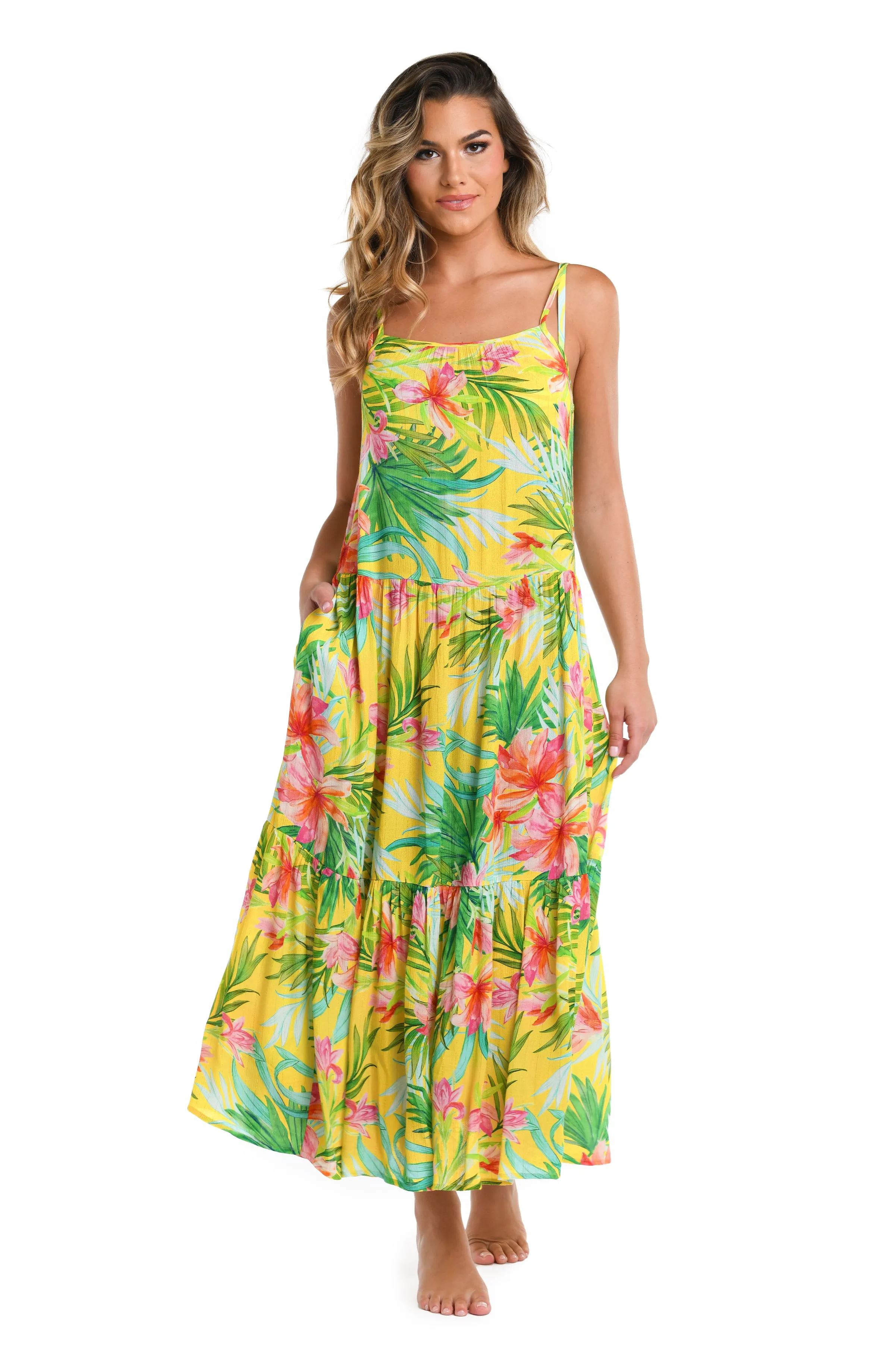 Calypso Bloom Tiered Maxi Dress - FINAL SALE sold by La Blanca product image thumbnail 3