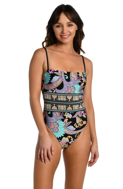 Sunshine 79 Paisley Patchwork Reversible Bandeau One Piece - FINAL SALE sold by La Blanca