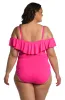 Island Goddess Off Shoulder Ruffle One Piece - Pop Pink - FINAL SALE sold by La Blanca
