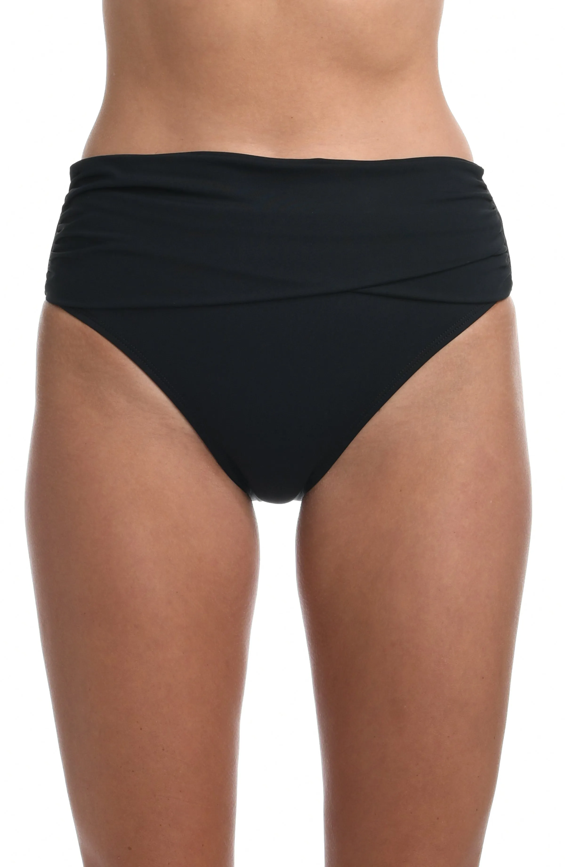 Island Goddess Mid-Waist Sash Band Bottom - Black sold by La Blanca