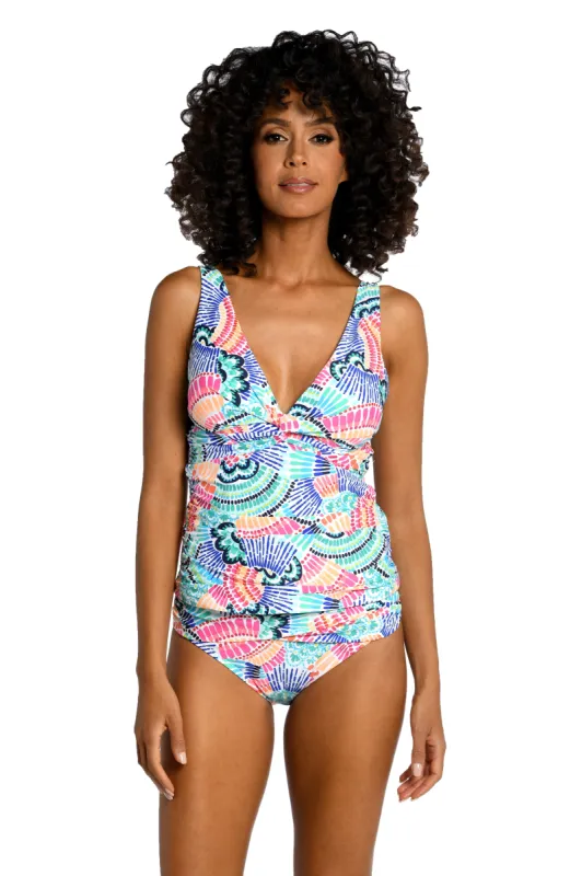 Waves Of Color Twist Tie Back Tankini - FINAL SALE sold by La Blanca