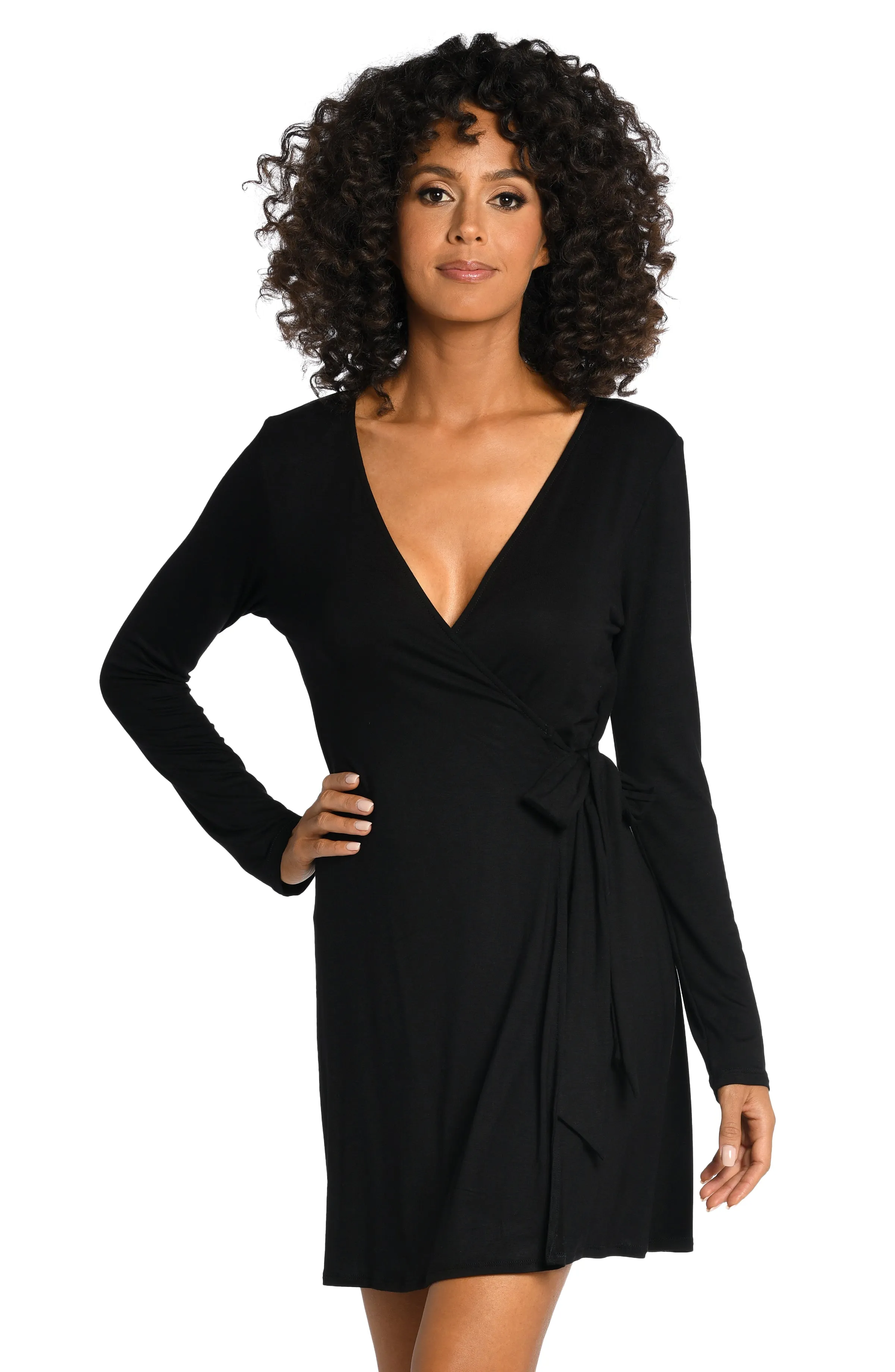 Draped Darling Wrap Dress sold by La Blanca product image thumbnail 3