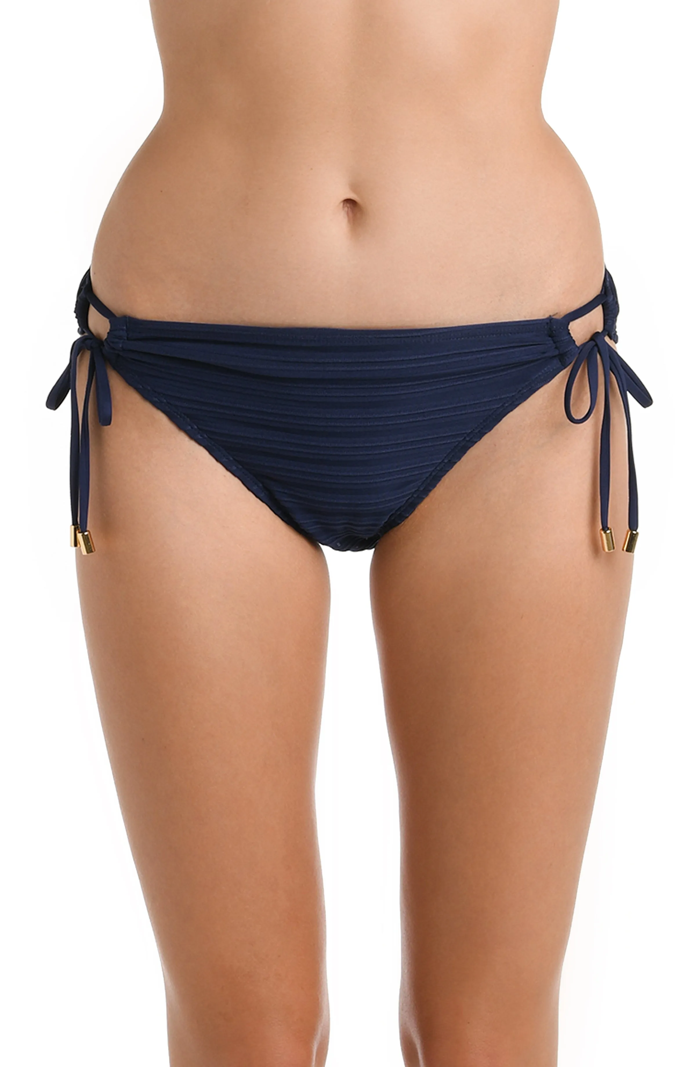 Fluid Lines Side Tie Hipster Bottom - Indigo - FINAL SALE sold by La Blanca