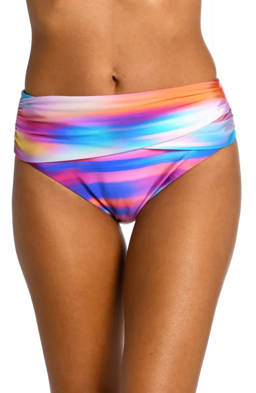 Sunset Shores Mid-Waist Sash Band Bottom sold by La Blanca