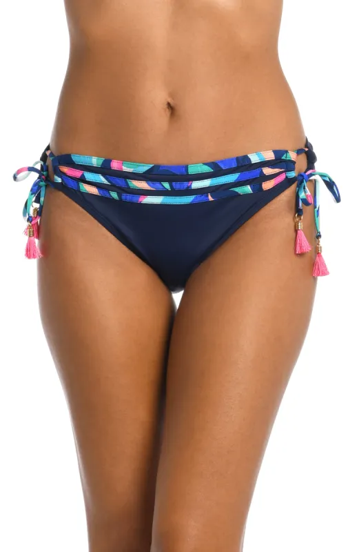 Painted Leaves Side Tie Hipster Bottom sold by La Blanca