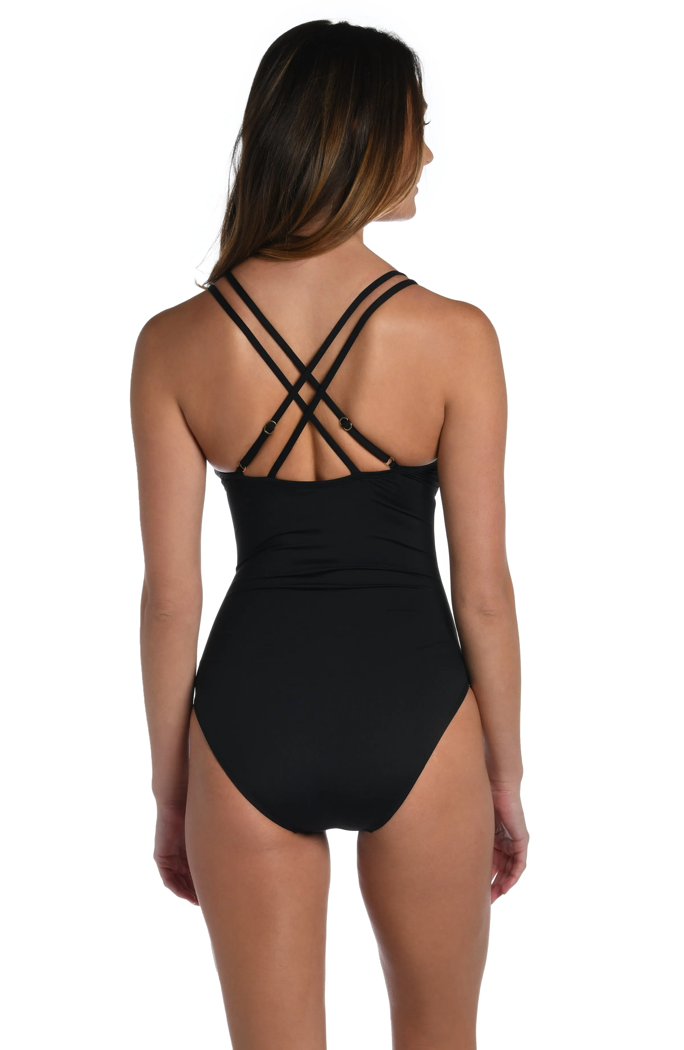 Island Goddess Underwire Lace Up One Piece - Black sold by La Blanca product image thumbnail 2