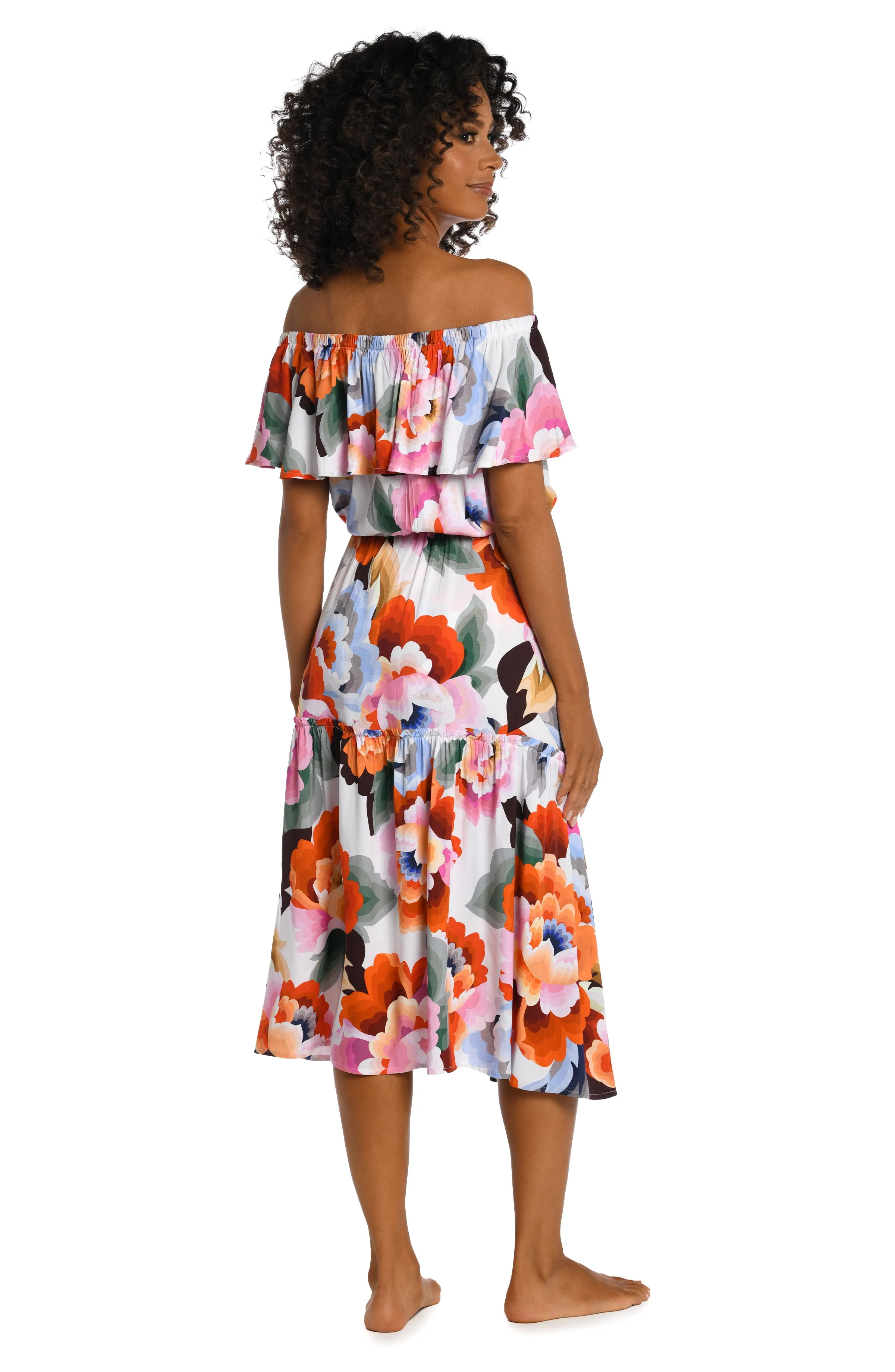 Floral Rhythm Off-The-Shoulder Cover Up Dress (Final Sale) sold by La Blanca product image thumbnail 2