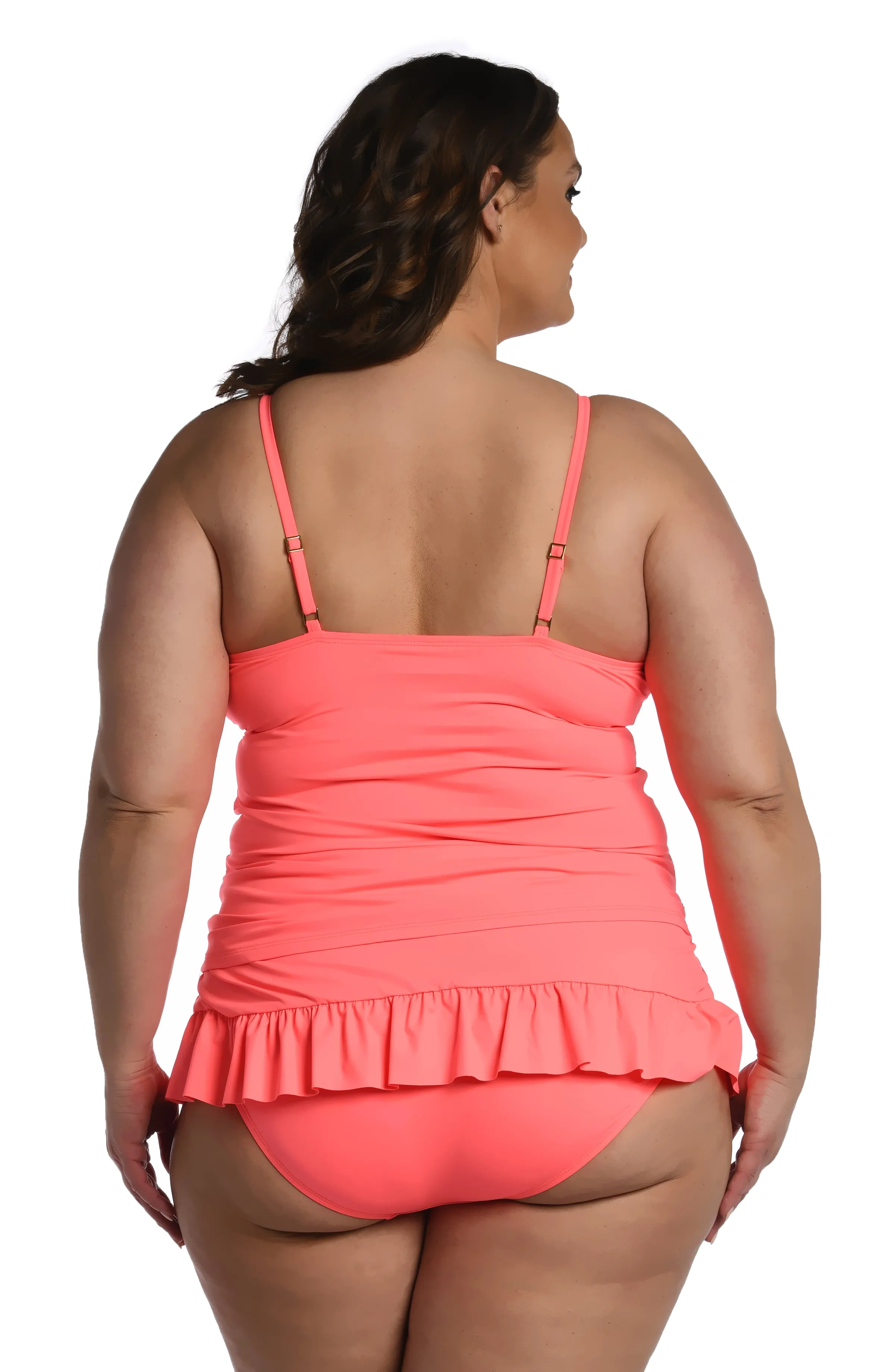 Island Goddess High-Neck Keyhole Tankini Top - Hot Coral - FINAL SALE sold by La Blanca product image thumbnail 2