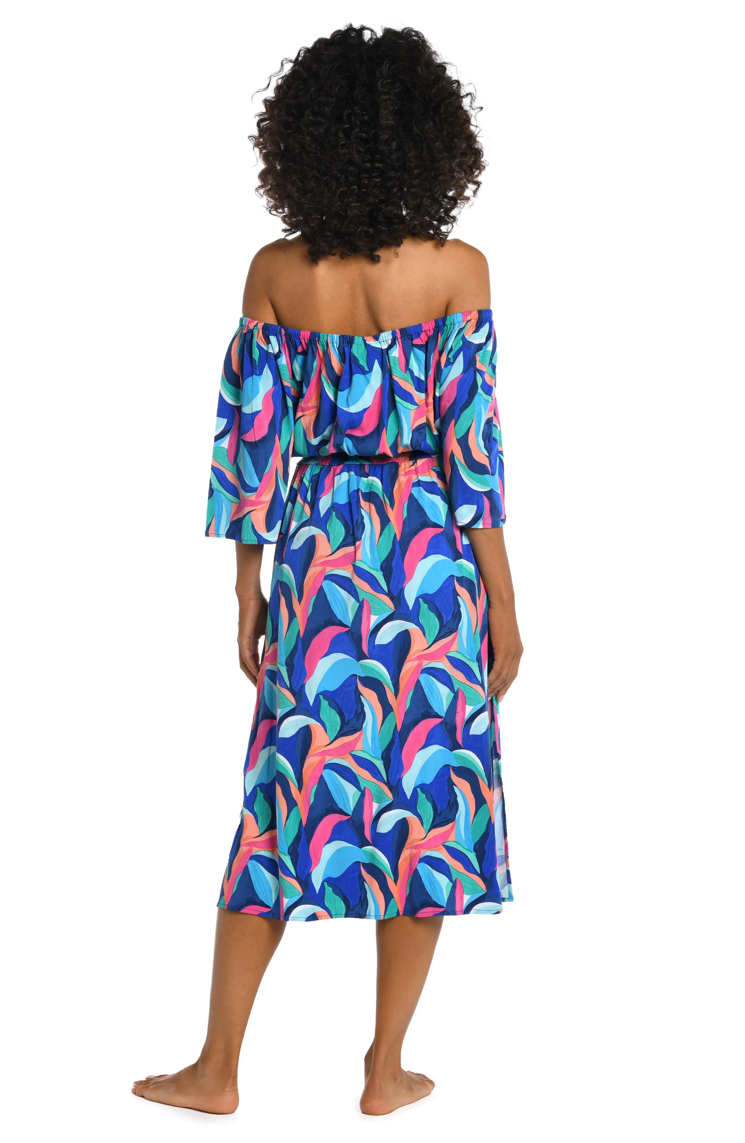 Painted Leaves Off-The-Shoulder Cover Up Dress - FINAL SALE sold by La Blanca product image thumbnail 2