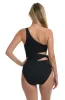 Island Goddess Cutout One Shoulder One Piece - Black sold by La Blanca