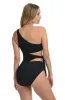 Island Goddess Cutout One Shoulder One Piece - Black sold by La Blanca
