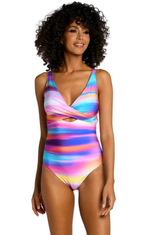 Sunset Shores Cross Front Keyhole One Piece - FINAL SALE sold by La Blanca