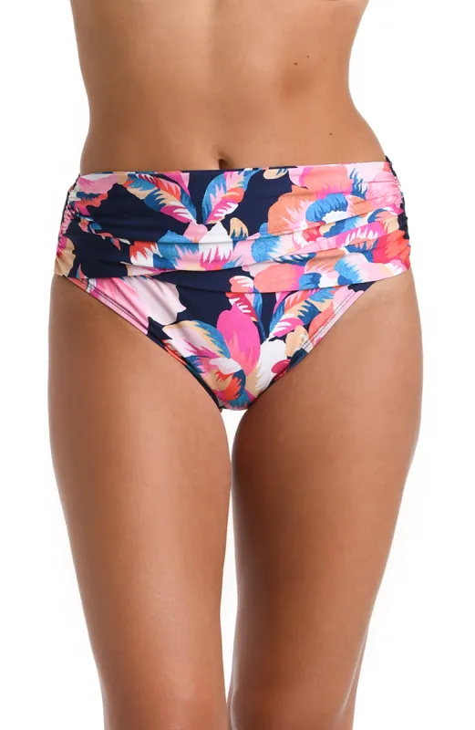 Denim Bouquet Mid-Waist Sash Band Bottom sold by La Blanca