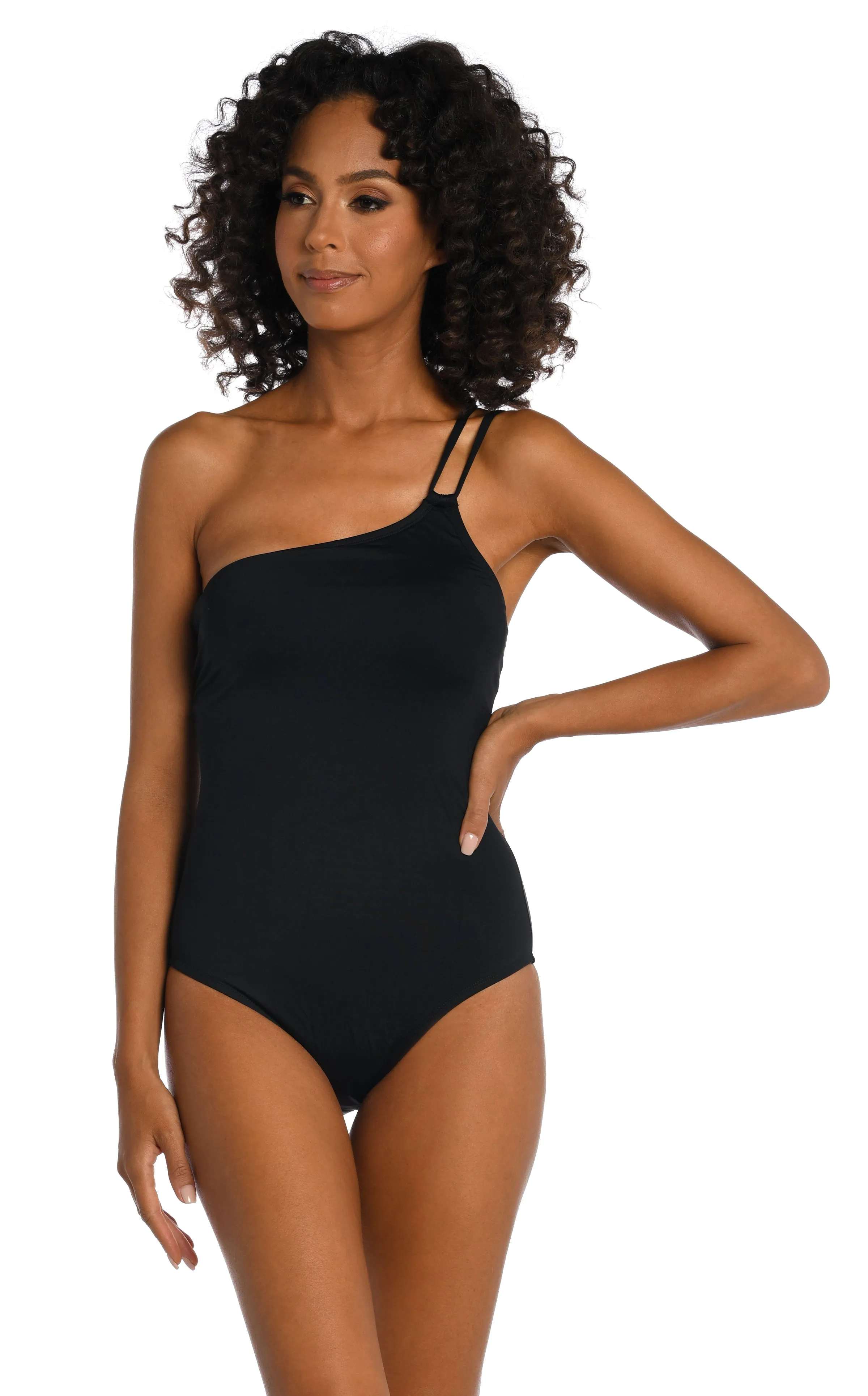 Island Goddess Lace Back One Shoulder One Piece - Black - FINAL SALE sold by La Blanca