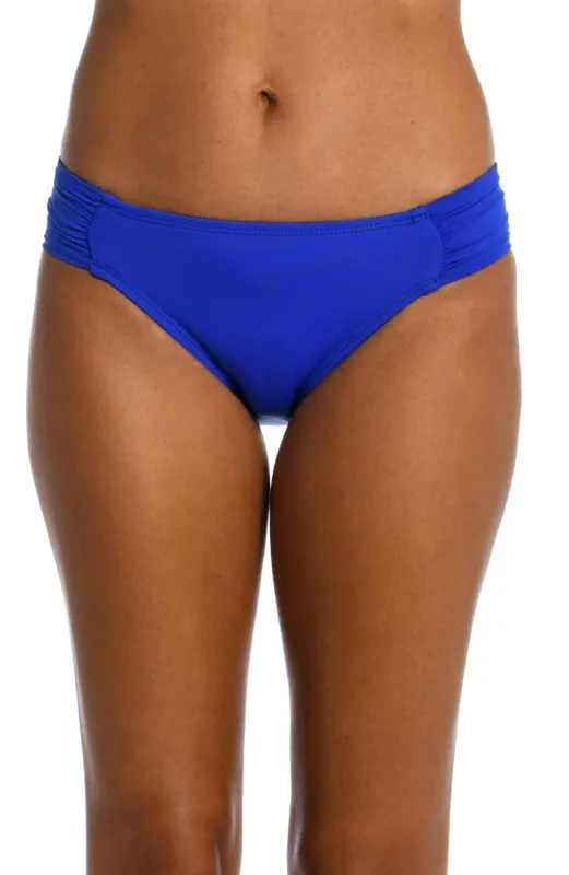 Island Goddess Side Shirred Hipster Bottom - Sapphire (Final Sale) sold by La Blanca